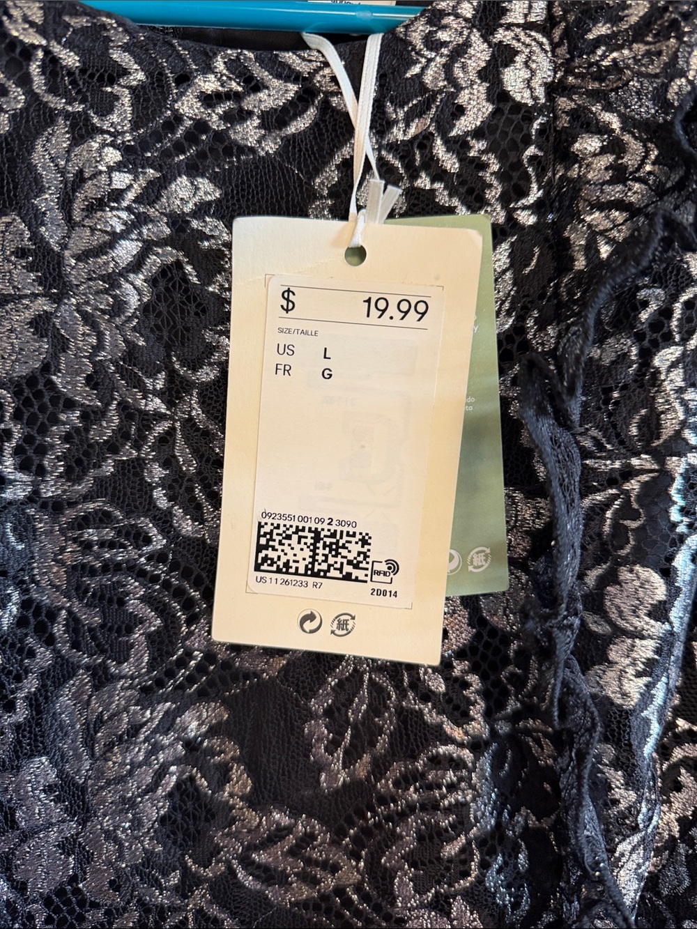 H&M x The Vampire’s Wife Black & Silver Lace-Pattern Women's Dress - Picture 5 of 7